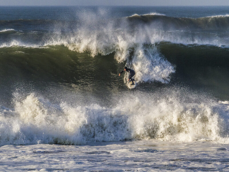 Surf's up at Cayucos pier