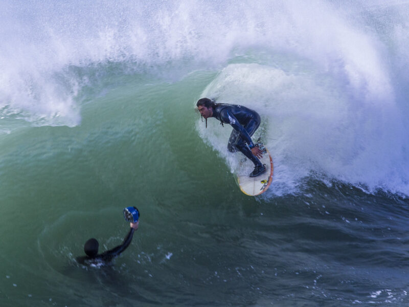 Capturing the action at Cayucos Pier