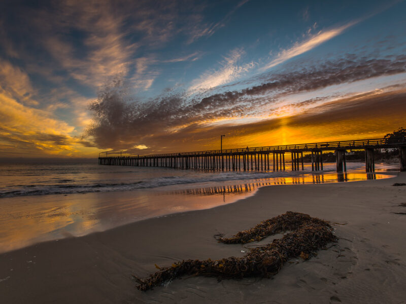 Sunset At Cayucos Pier