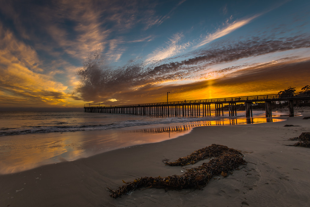 Sunset At Cayucos Pier