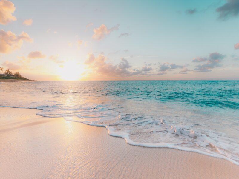 seashore during golden hour