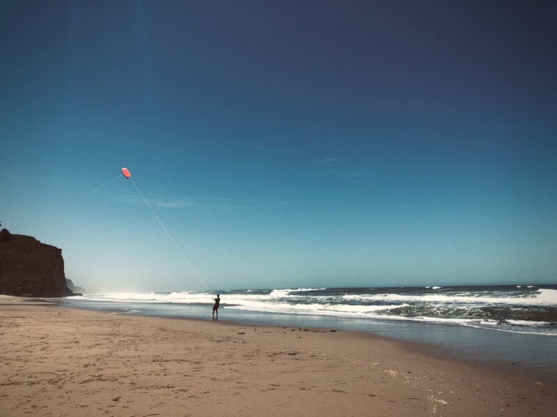 person standing on the seashore
